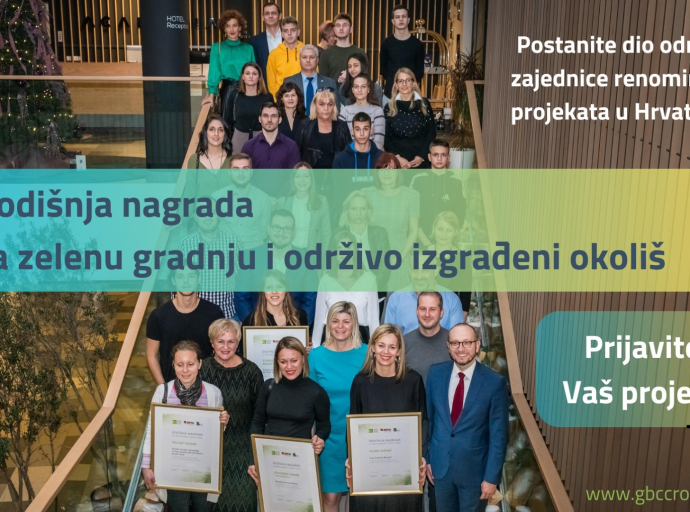 Prijavite svoj projekt na natječaj za godišnje nagrade za zelenu gradnju 2026. 